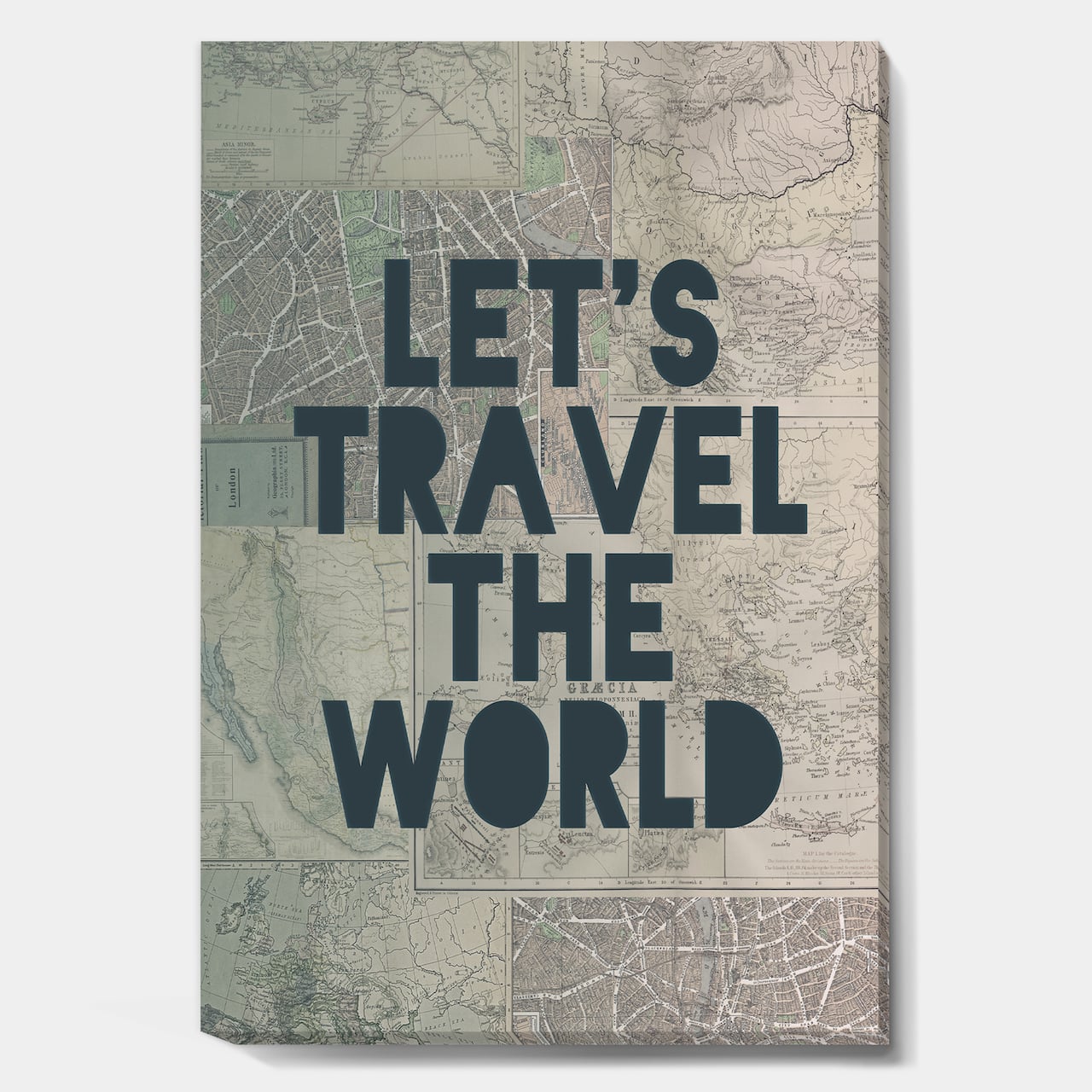 Designart - Lets Travel The World - Cottage Canvas Wall Art